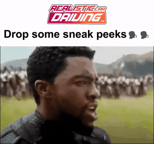 a picture of a man with the words drop some sneak peeks