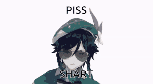 a cartoon character with a horned hat and a cape says piss short