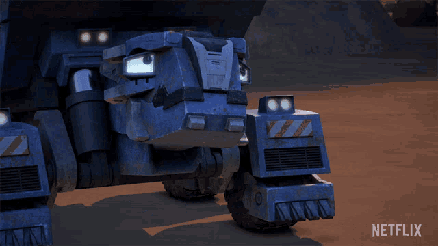a netflix ad shows a blue robot truck