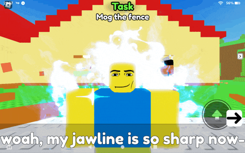 a screenshot of a video game that says task mog the fence on it