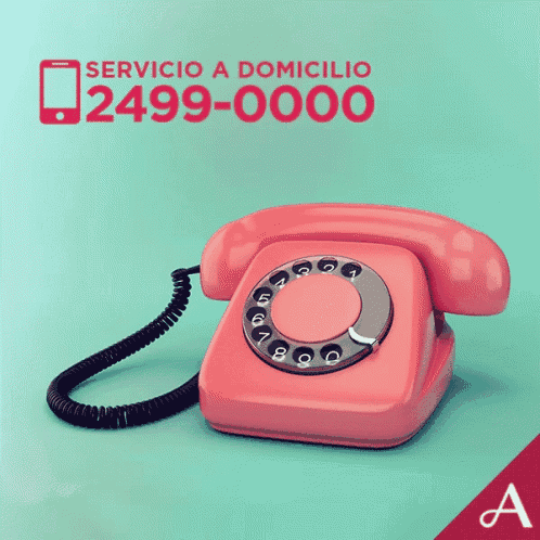 a pink telephone with the number 2499-0000 on the bottom