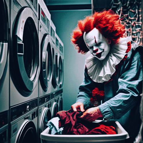 Pennywise Laundry GIF - Pennywise Laundry Washing Clothes GIFs