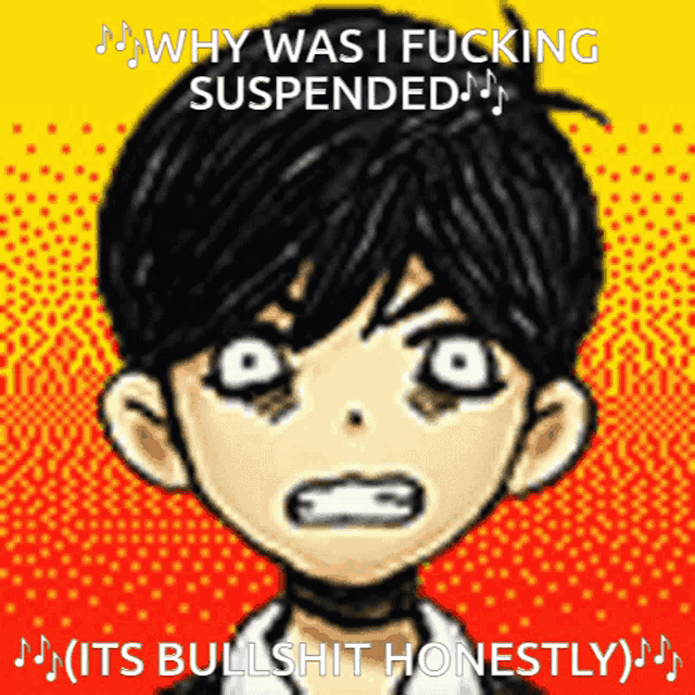 why was i fucking suspended written on a yellow background