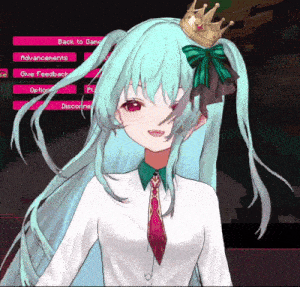 a girl with green hair and a gold crown on her head