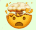 a yellow smiley face with a explosion coming out of it 's head .