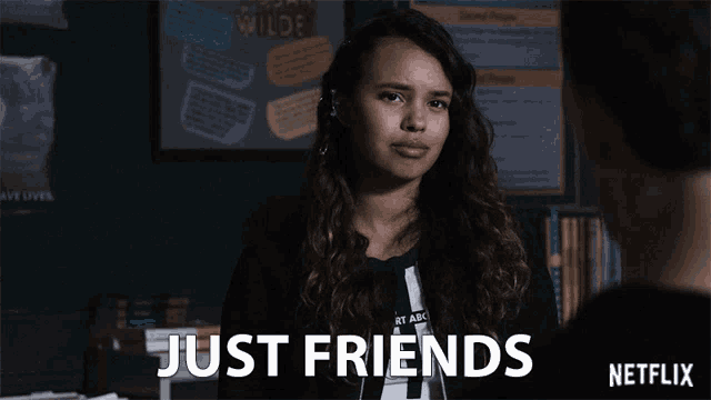 a netflix advertisement shows a woman talking to another person