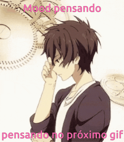 a cartoon of a boy covering his face with his hand and the words " mood pensando " written above him