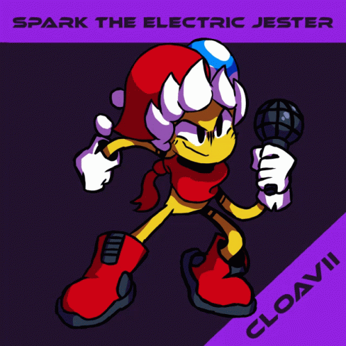 Fnf Spark The Electric Jester GIF - Fnf Spark The Electric Jester Microphone GIFs