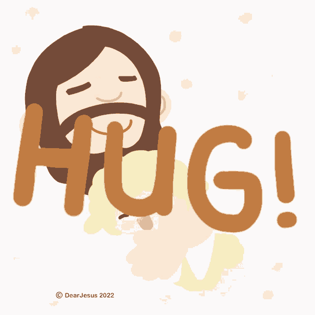 an illustration of jesus giving a hug with the year 2022 on the bottom right