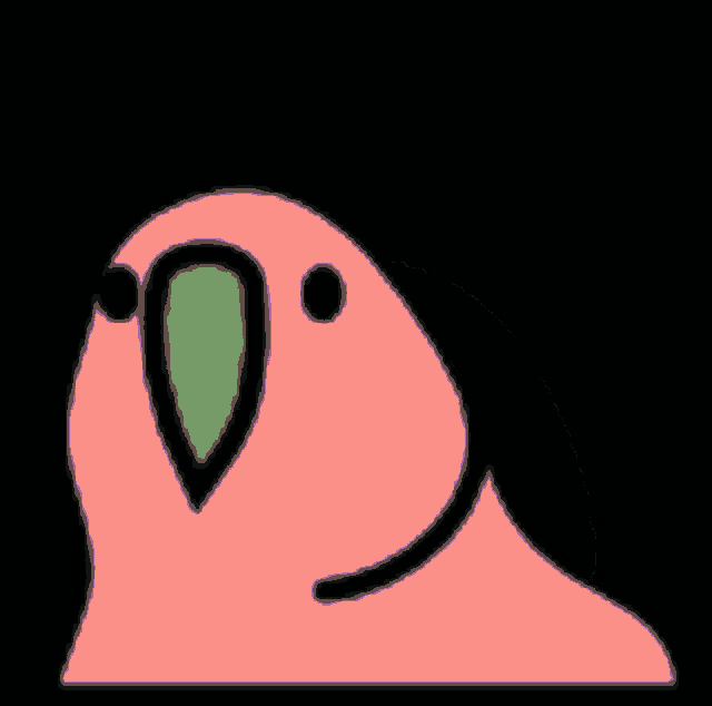 a green parrot with a long beak is looking up at the camera .