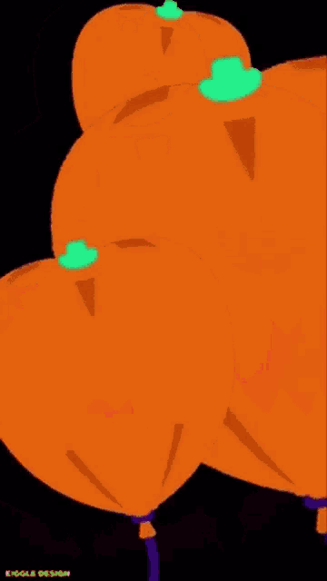 a happy halloween greeting card with pumpkins on top of each other