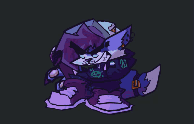 a drawing of a fox with the number 01 on his chest