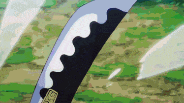 a close up of a samurai sword with a sticker that says ' samurai ' on it