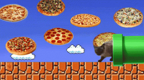 Super Mario Cat GIF - Pizza Funny Cats GIFs