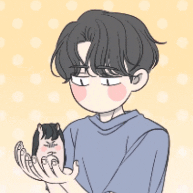 a drawing of a boy holding a hamster in his hands