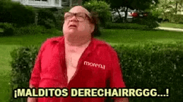 a man in a red shirt with the word morena on the front