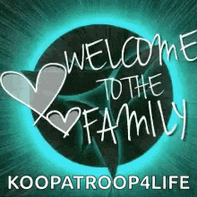 a sign that says `` welcome to the family '' with a heart in the center .