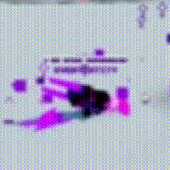 a purple and black graphic with a female symbol in the corner