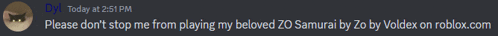 a blurred image of a message that says " please don 't stop me from playing my beloved 20 samurai "