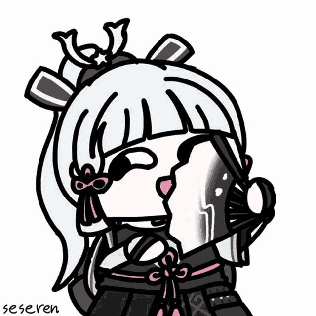 a drawing of a girl with the name seseren written on the bottom