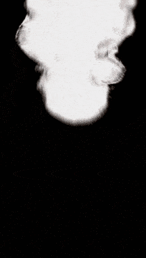 a white smoke coming out of a fire on a black background