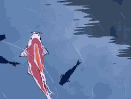 a drawing of a person swimming in a body of water .