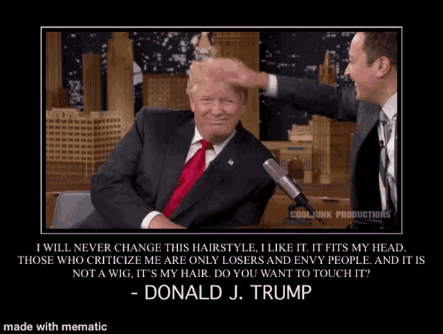 a poster of donald j. trump with a quote