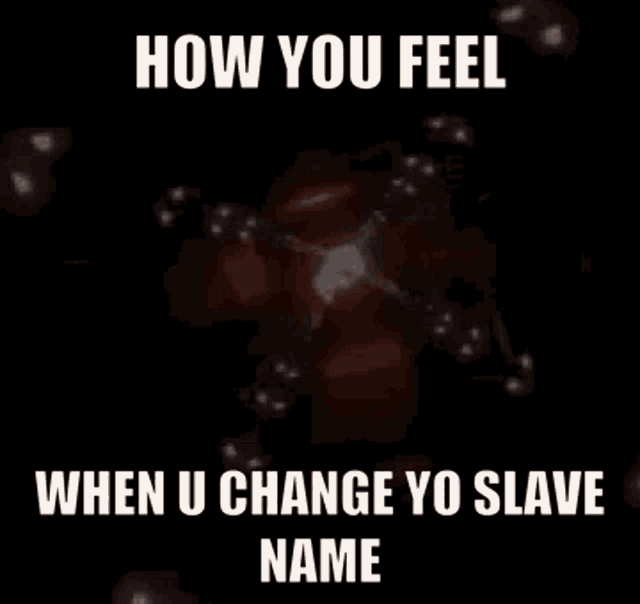 a poster that says how you feel when you change yo slave name