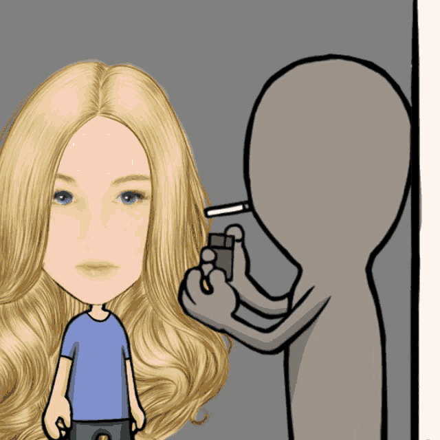 a cartoon of a woman holding a gun with water spraying from it