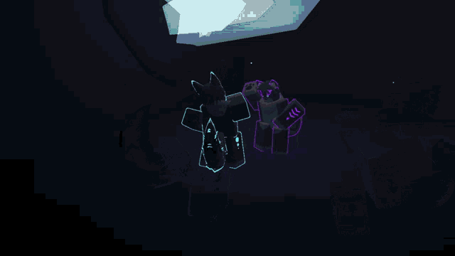 a video game character with a purple tail