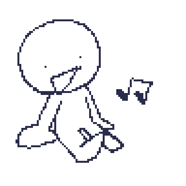 a pixel art drawing of a person sitting on the floor