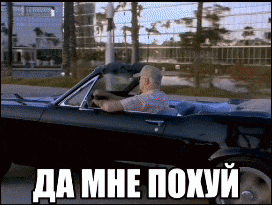 a man is driving a car with a caption in russian that says да мне похуи