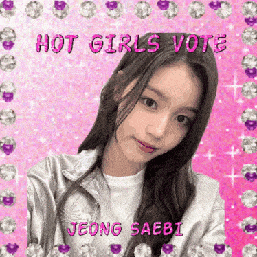 a picture of a girl with the words hot girls vote