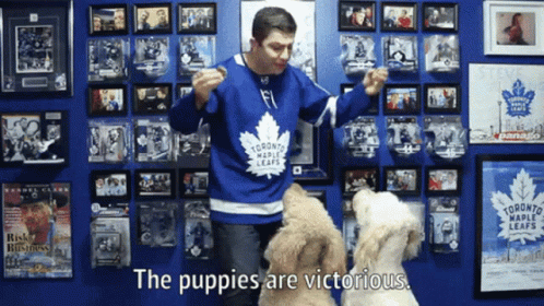 Steve Dangle The Puppies Are Victorious GIF - Steve Dangle The Puppies Are Victorious Puppies GIFs