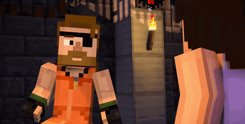 a minecraft character with a beard and a pirate hat