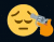 a yellow smiley face with a hand holding a gun to it 's head .