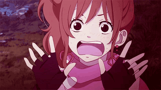 a girl with a scared look on her face
