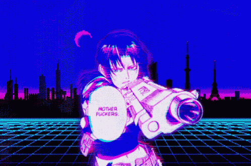 a pixel art of a girl holding a video camera with the words mother fuckers written on it