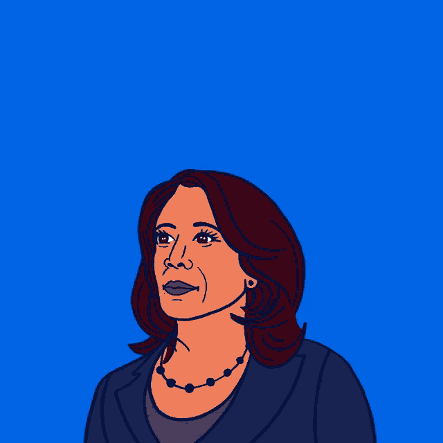 a poster for madame vice president shows a cartoon of a woman