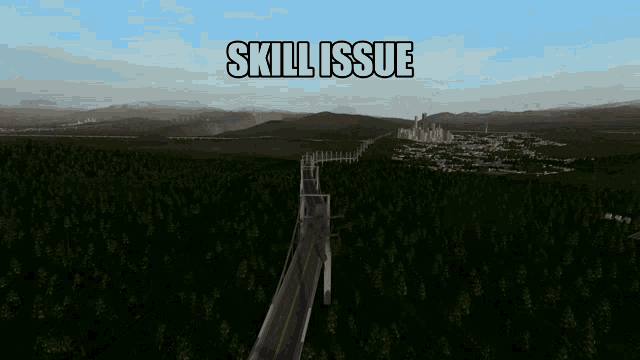 a computer generated image of a bridge with the words skill issue written above it
