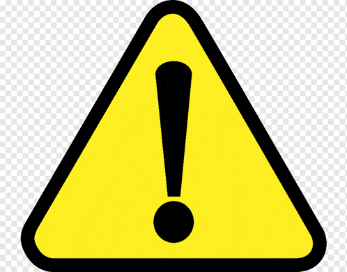a yellow triangle with a black exclamation point inside