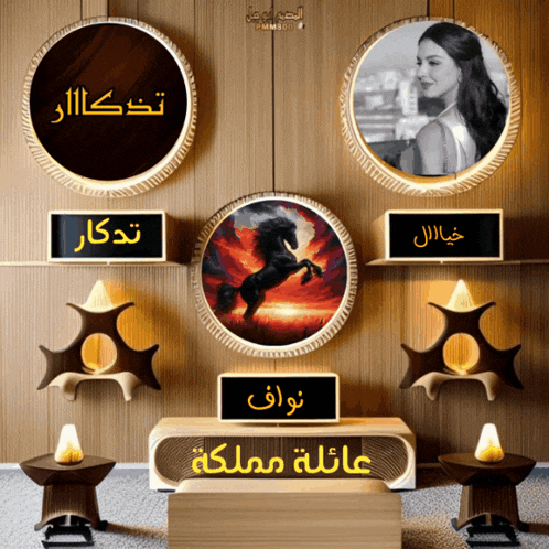 a picture of a woman and a horse in arabic