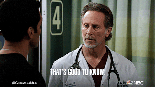 a doctor says that 's good to know in front of a number 4