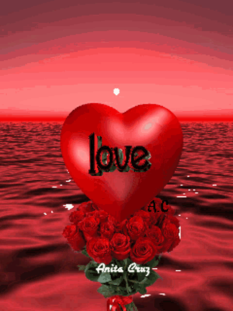 a heart with the word love written on it