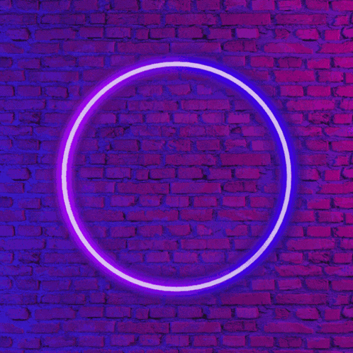 a purple brick wall with a neon sign that says cm lurkers open