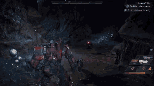 a screenshot of a video game that says ' find the poison source '