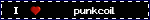 a sign that says " i love punkcoil " with a red heart