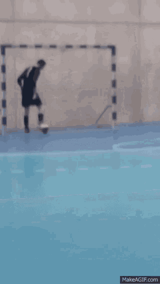 a blurry picture of a soccer goalie on make a gif.com