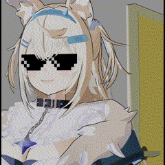 a cartoon of a girl wearing sunglasses and a cat ear headband .