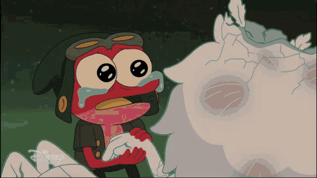 a cartoon character with a disney logo on the bottom right corner